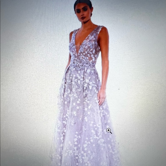 New - Crystal Embellished Embroidered Floral Gown Style 20131 - NWT - Picture 3 of 17